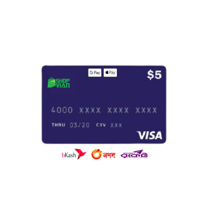 5$ Visa Credit Card – Pay Worldwide! 🇧🇩