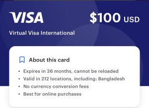 buy virtual visa card with bkash & pay on 212 countries